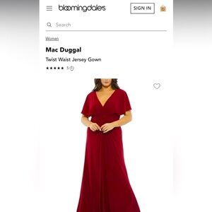 Mac Duggal / Red Gown / Maxi Dress